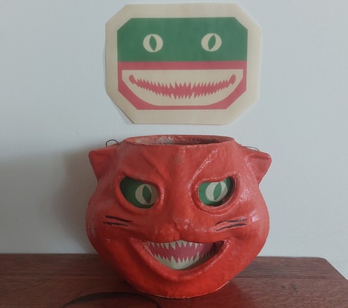 Cat head jack lantern insert - cat, jack-o-lantern