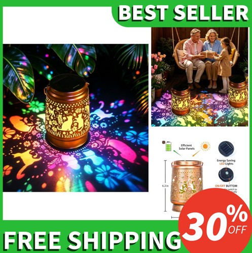 Solar cat lantern outdoor - lantern,