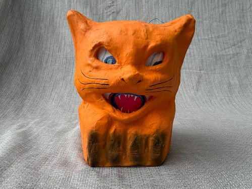 Vintage halloween orange cat - orange,